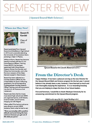 UBMS Fall 2015 newsletter first page.
